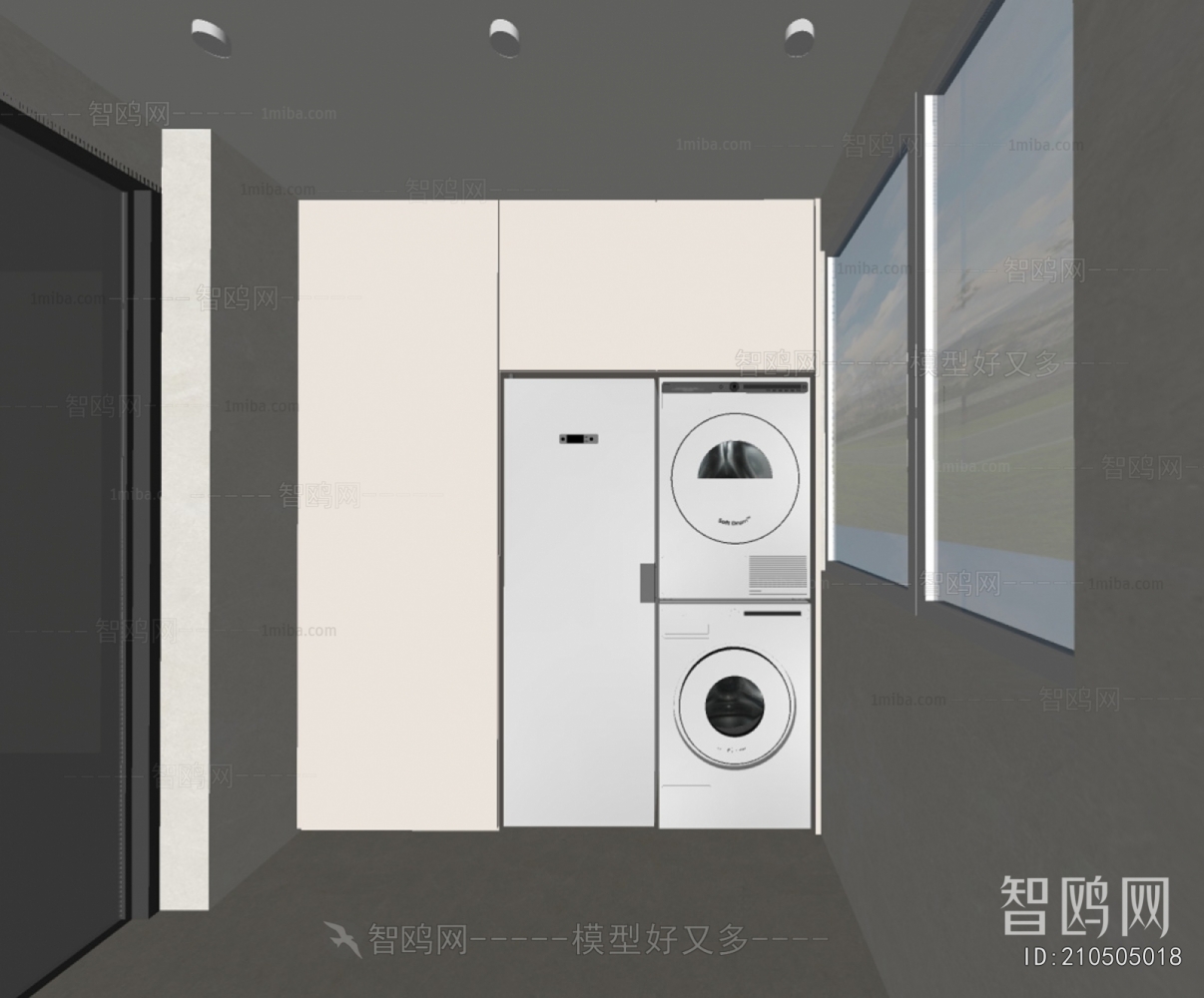 Modern Balcony Laundry Room