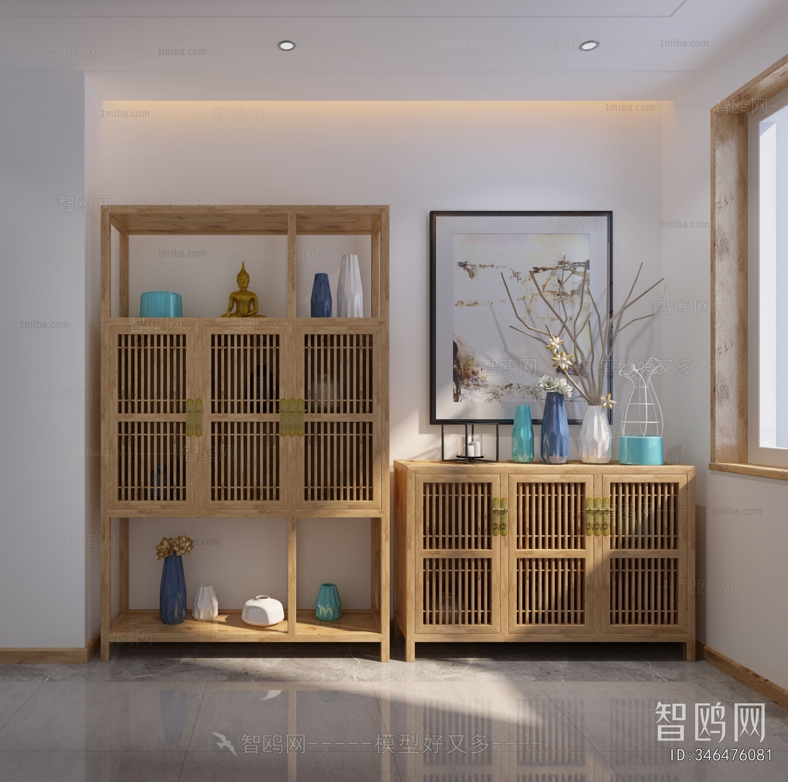 New Chinese Style Side Cabinet