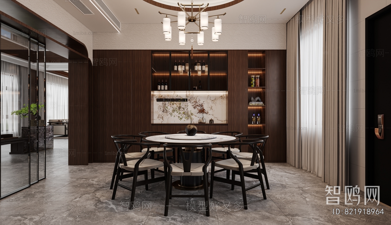 New Chinese Style A Living Room