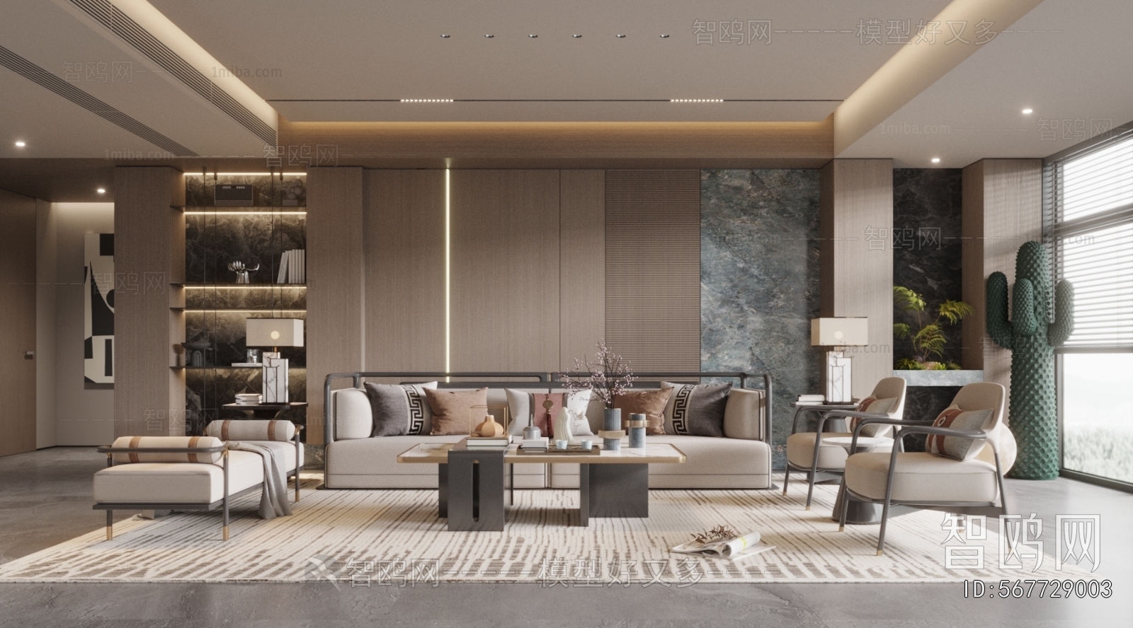 New Chinese Style A Living Room