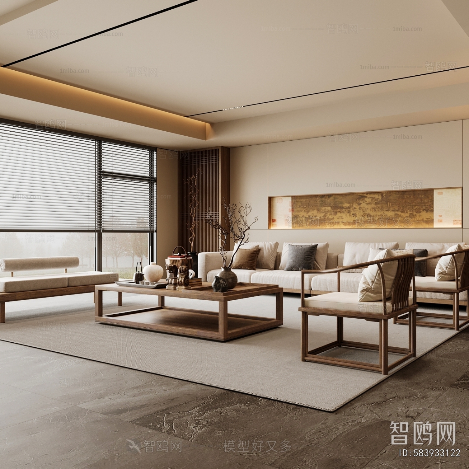New Chinese Style A Living Room