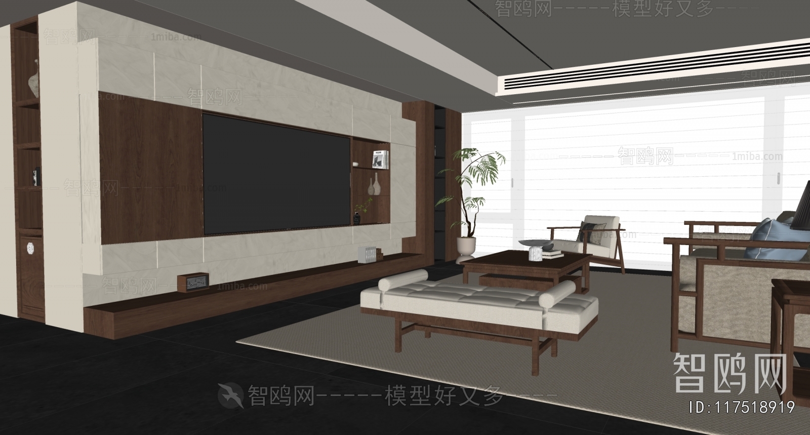 New Chinese Style A Living Room
