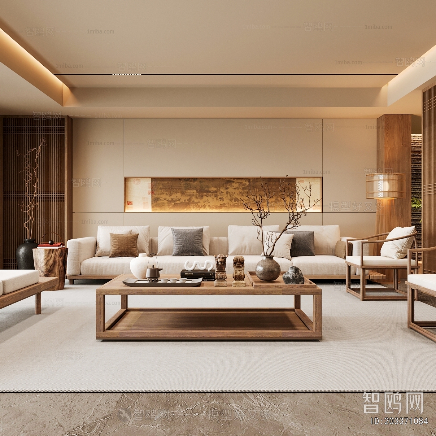 New Chinese Style A Living Room