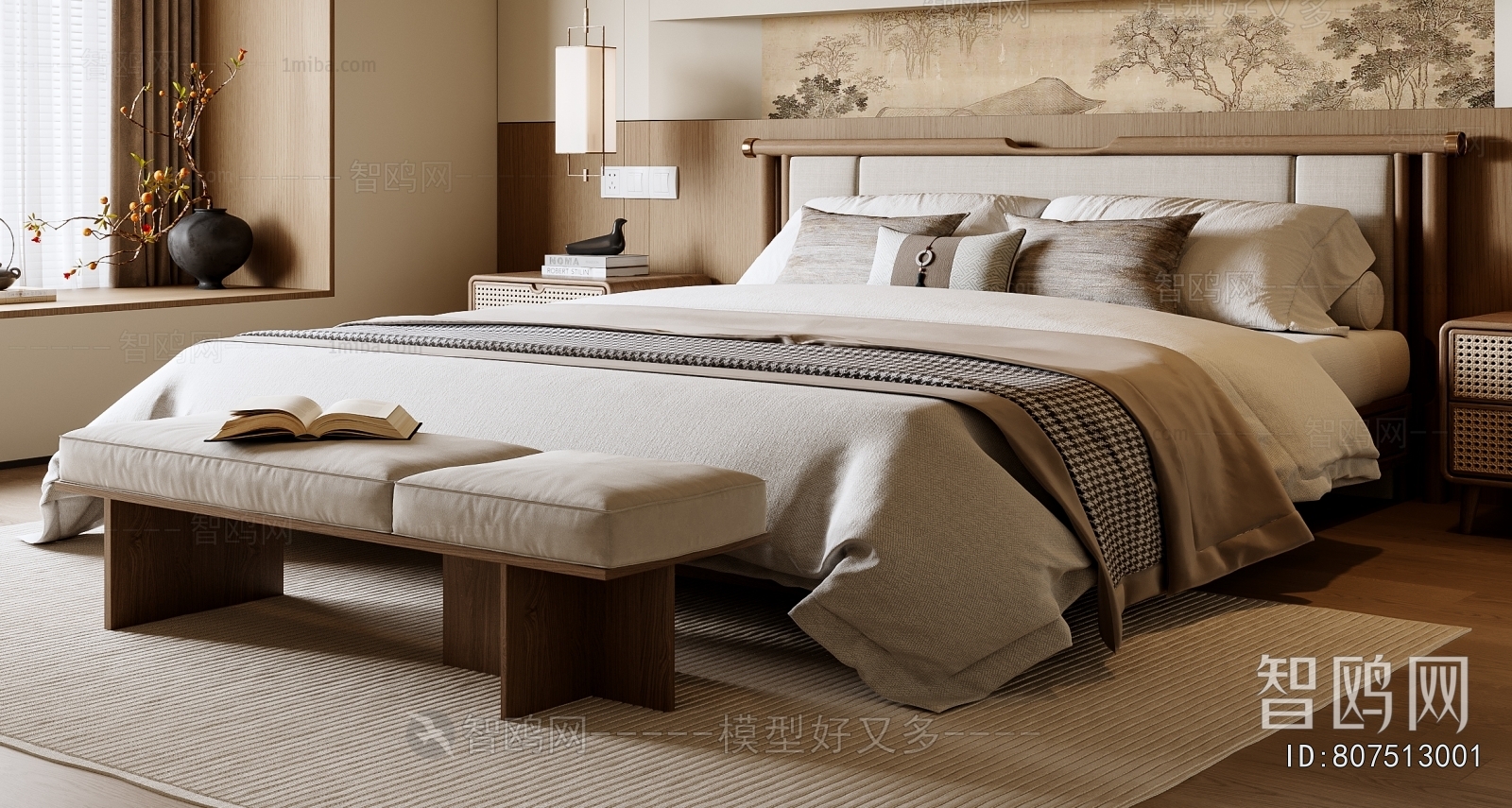 New Chinese Style Double Bed