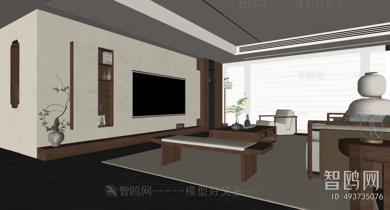 New Chinese Style A Living Room