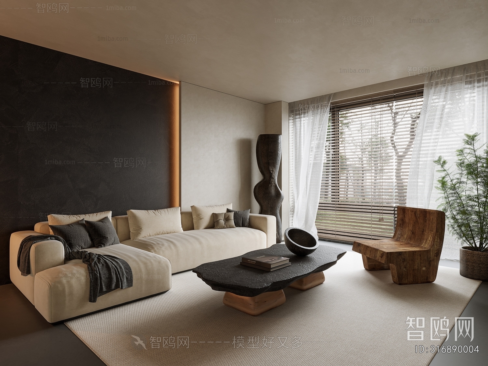 Wabi-sabi Style A Living Room