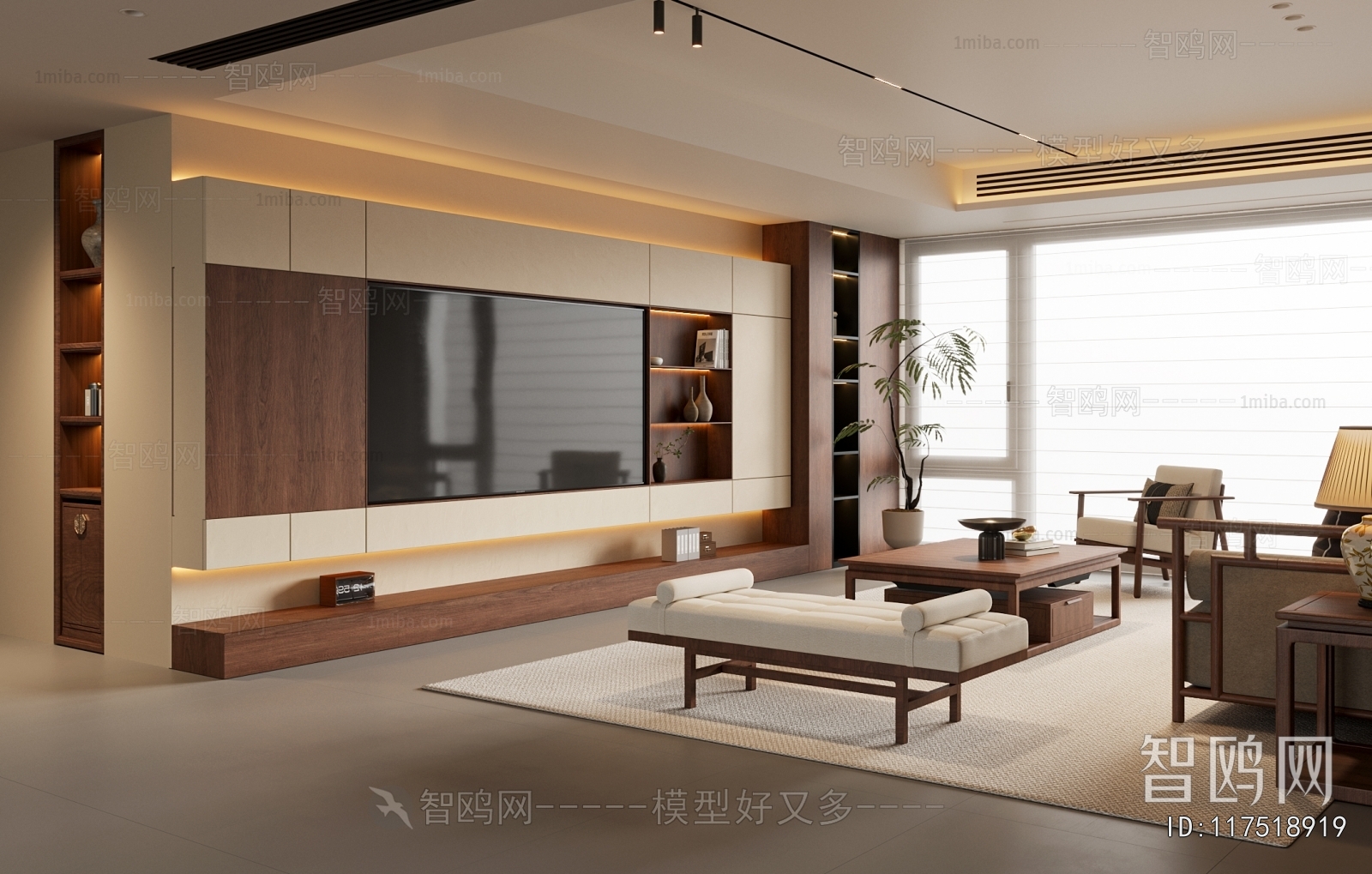 New Chinese Style A Living Room