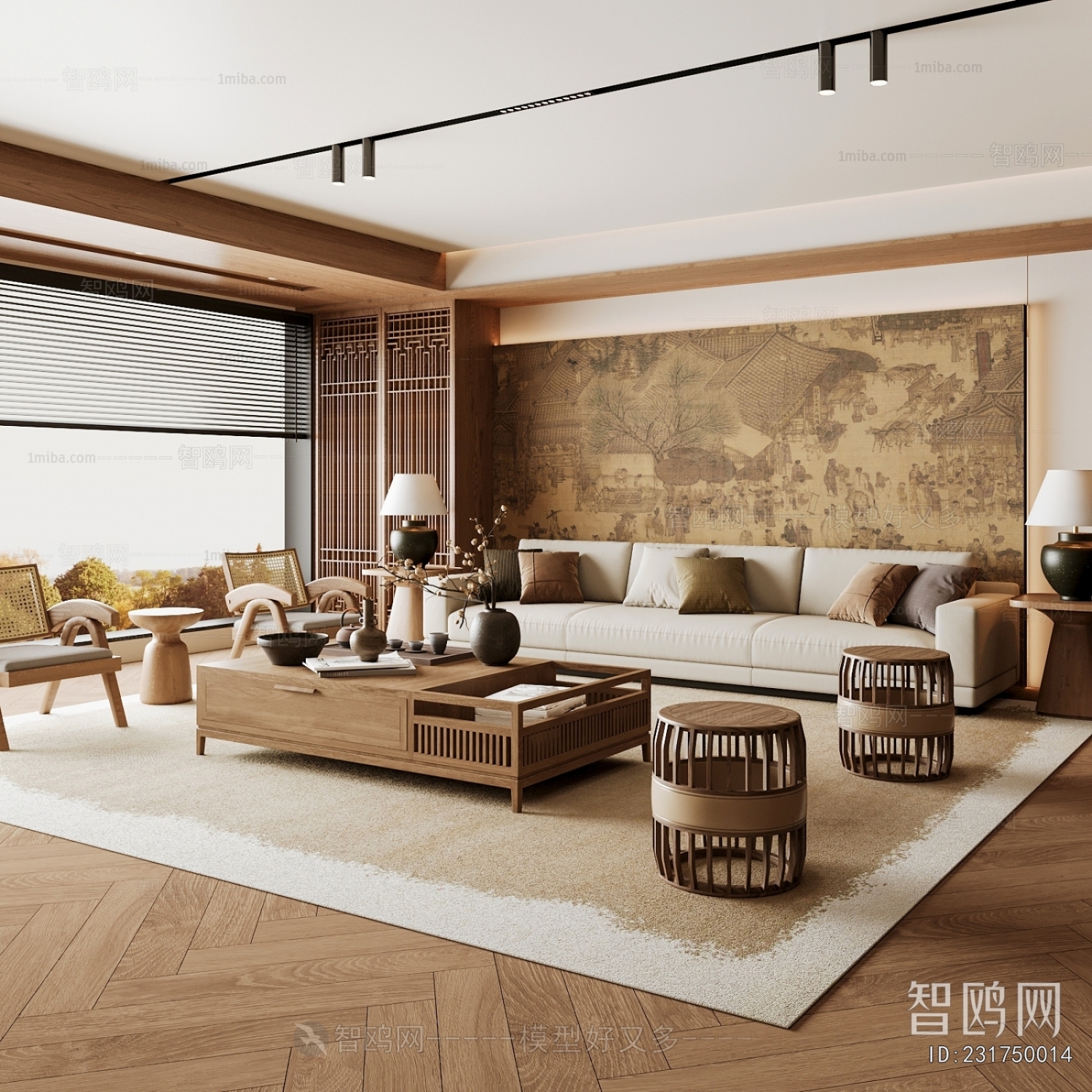 New Chinese Style A Living Room