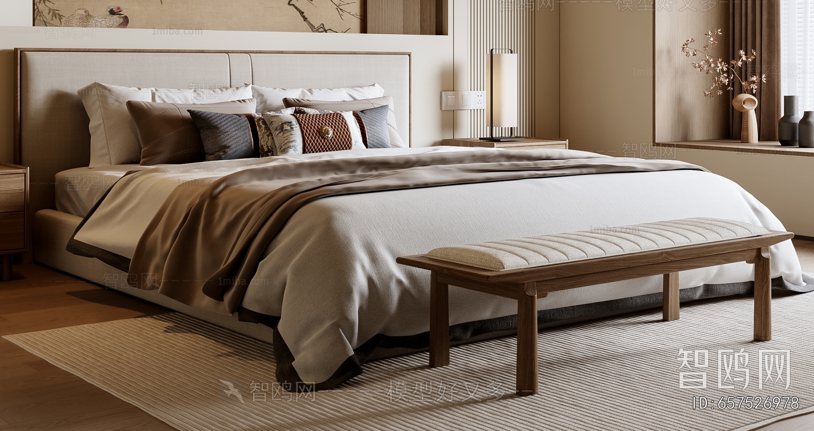 New Chinese Style Double Bed