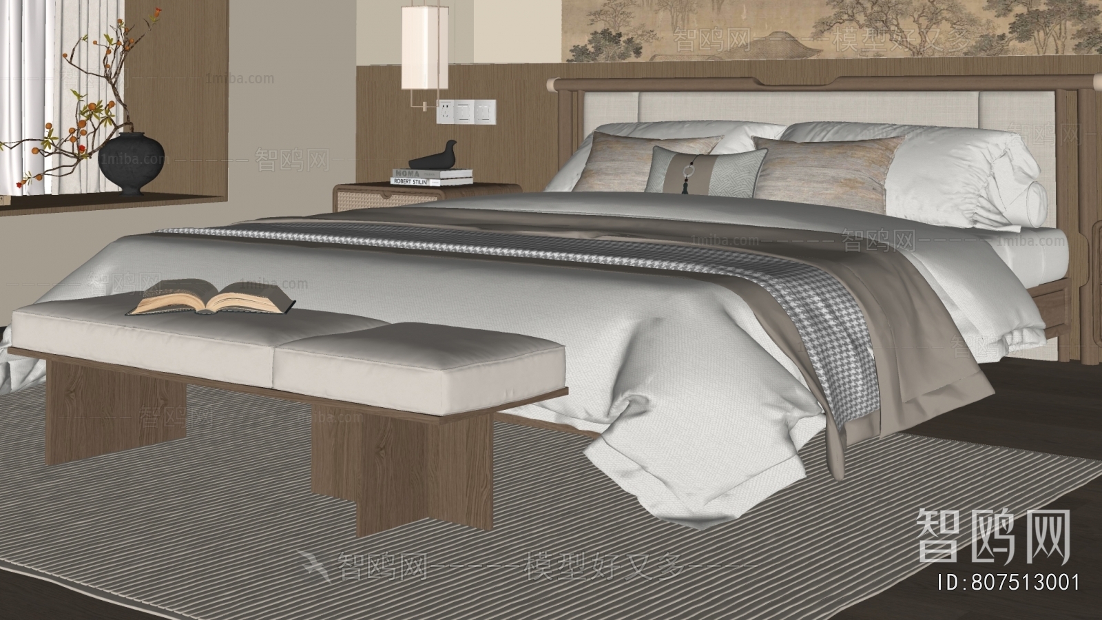 New Chinese Style Double Bed