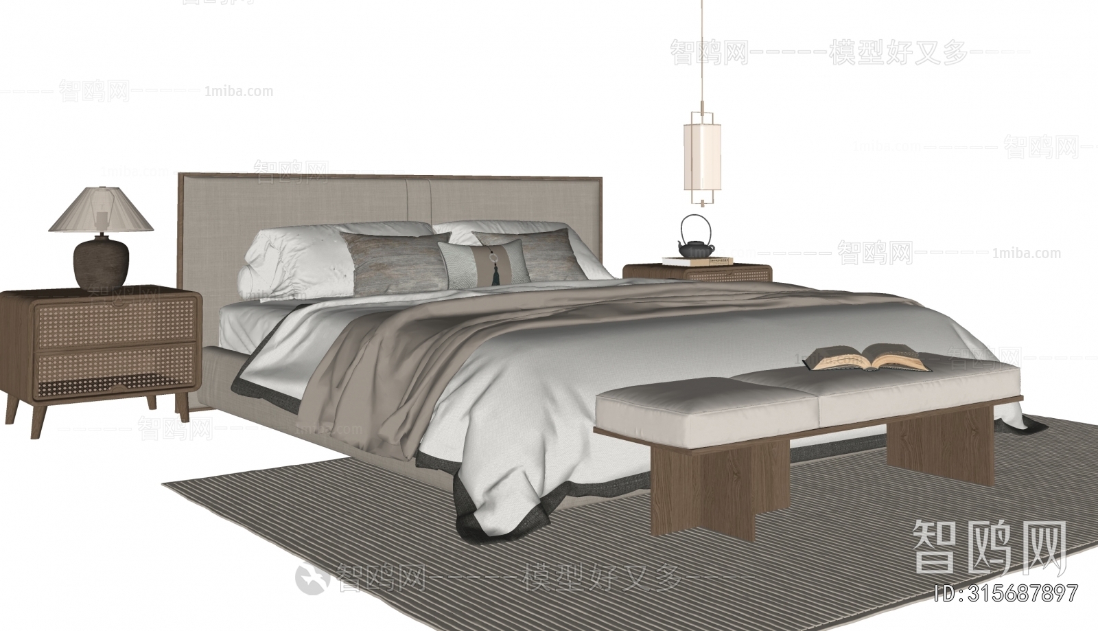 New Chinese Style Double Bed