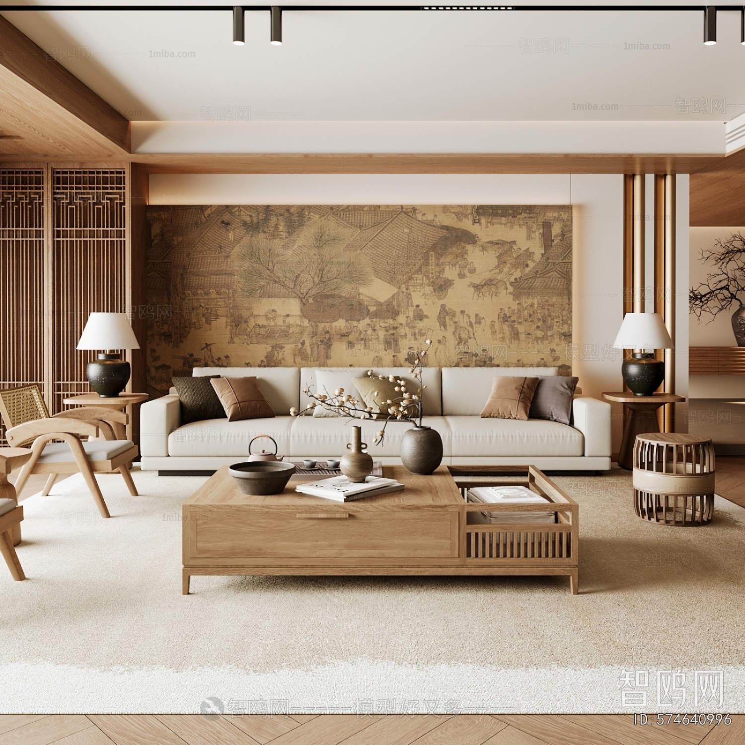 New Chinese Style A Living Room