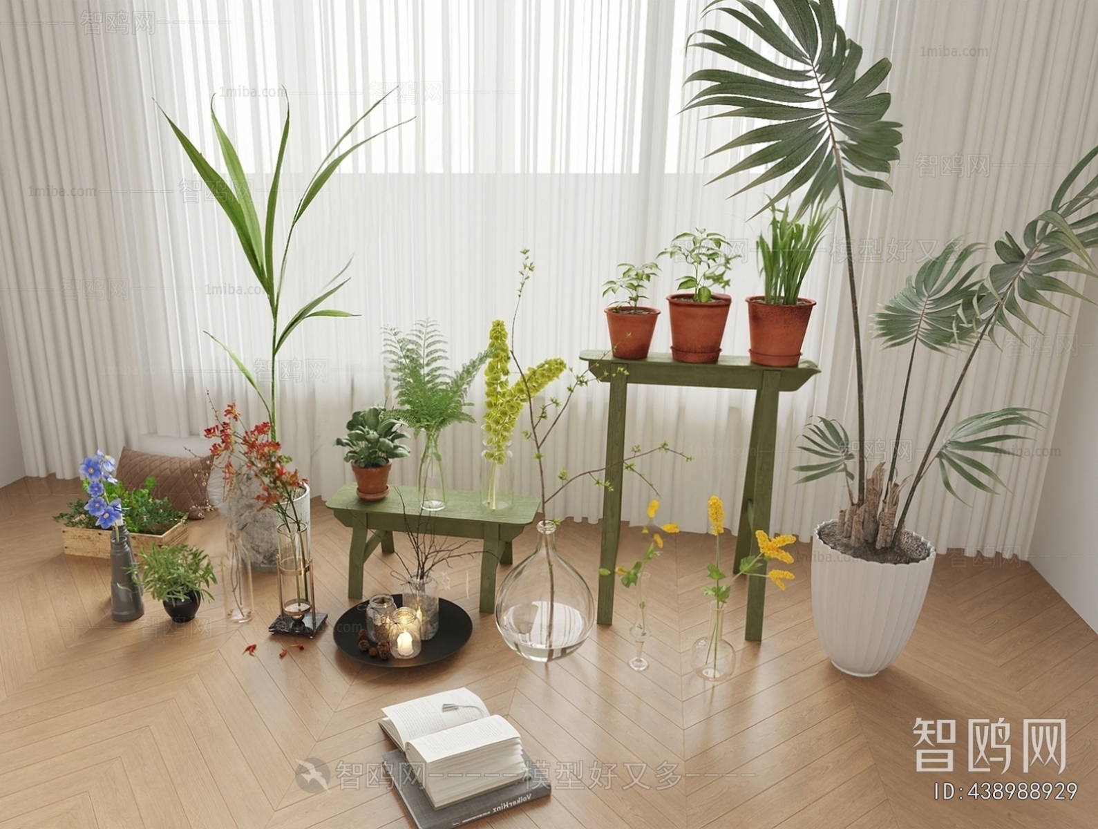 Modern Potted Green Plant