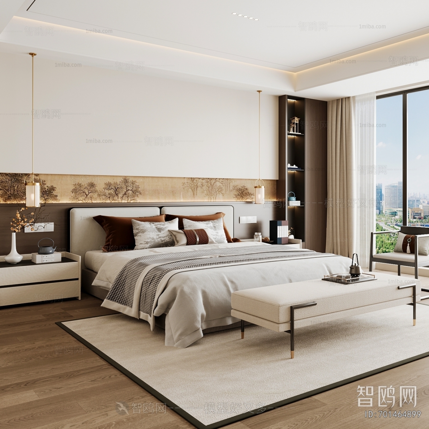 New Chinese Style Bedroom