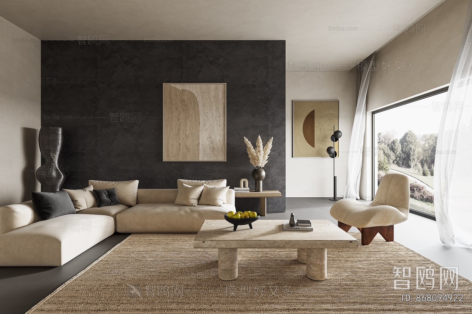 Wabi-sabi Style A Living Room