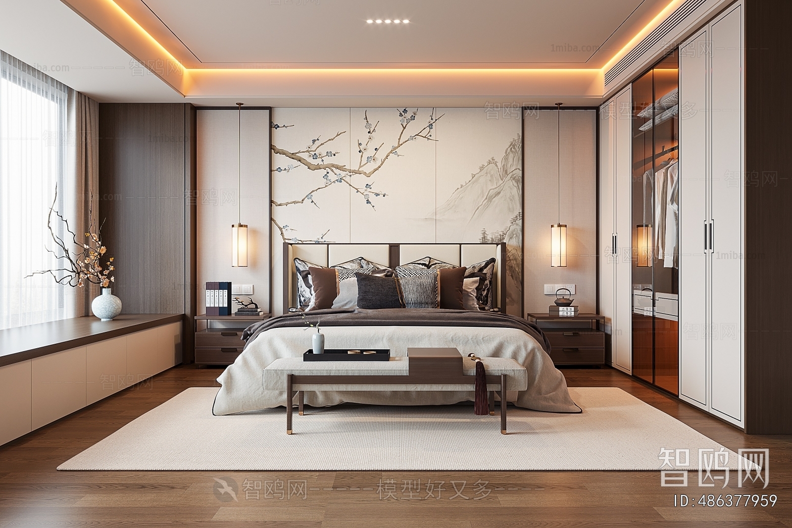 New Chinese Style Bedroom