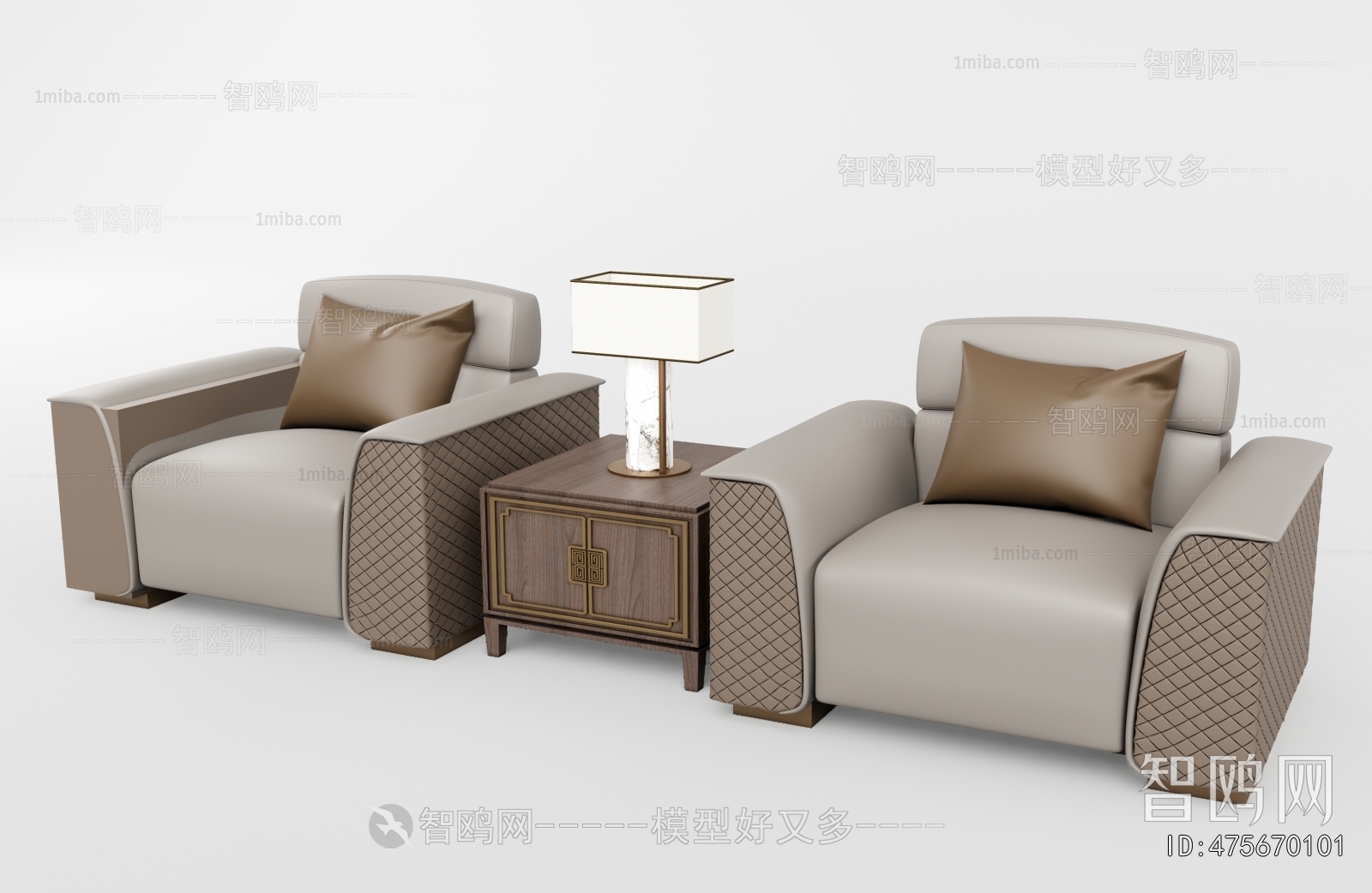 New Chinese Style Single Sofa