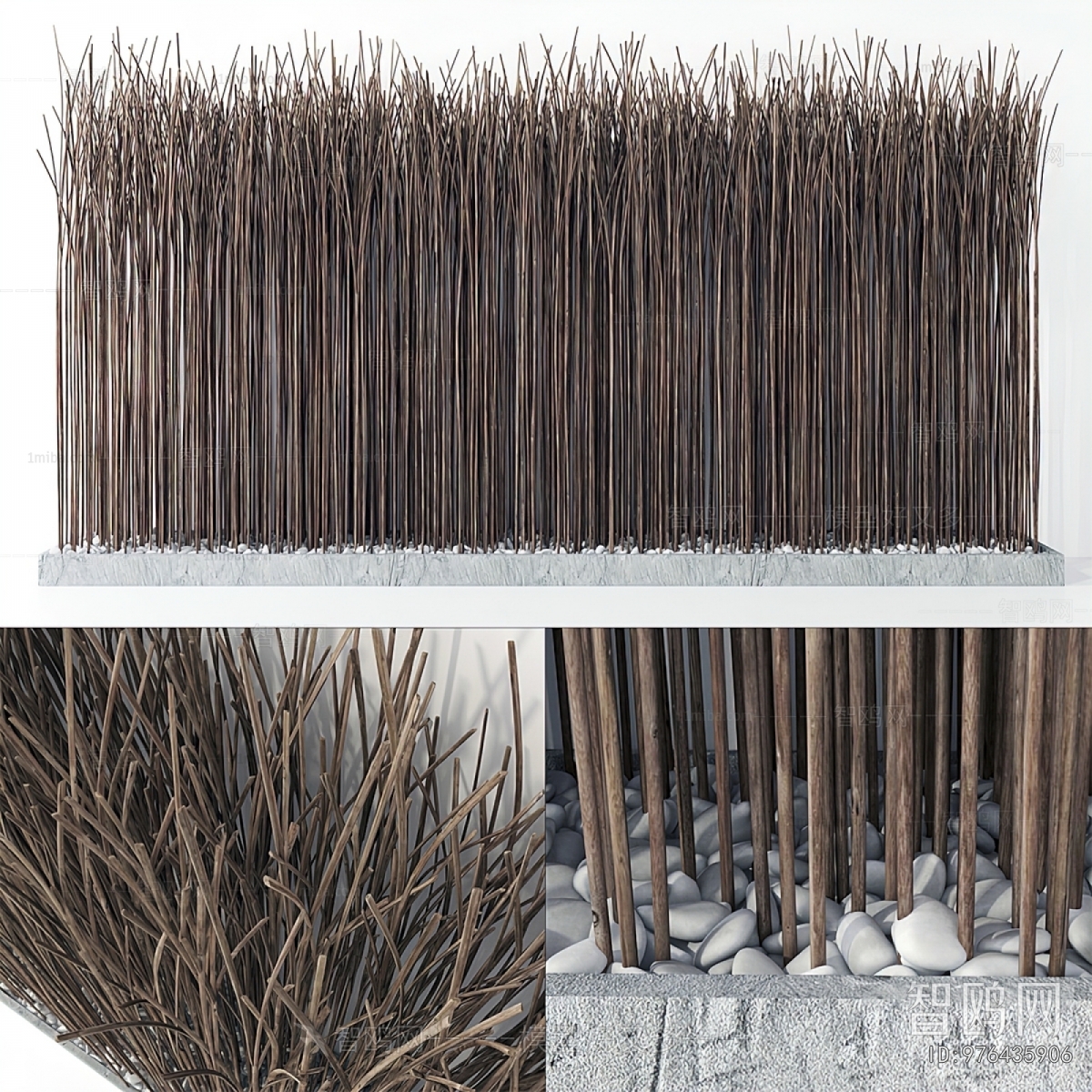 Wabi-sabi Style Wooden Screen Partition