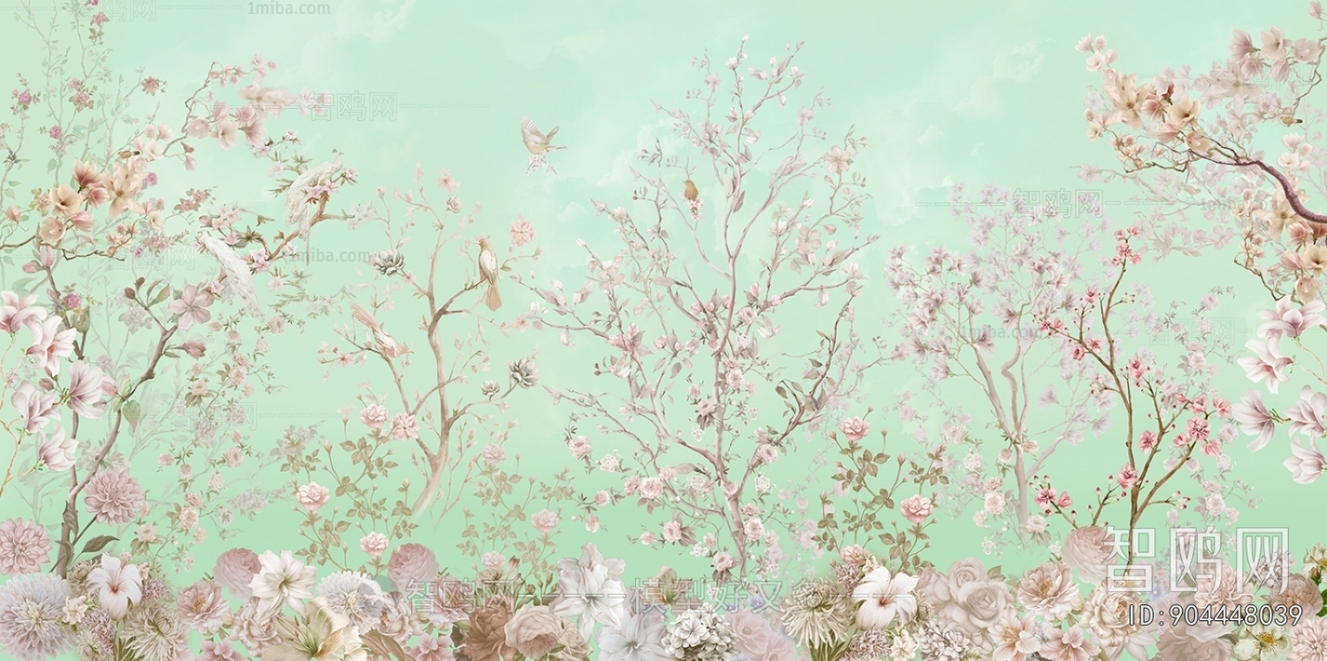 Animal And Plant Pattern Wallpaper