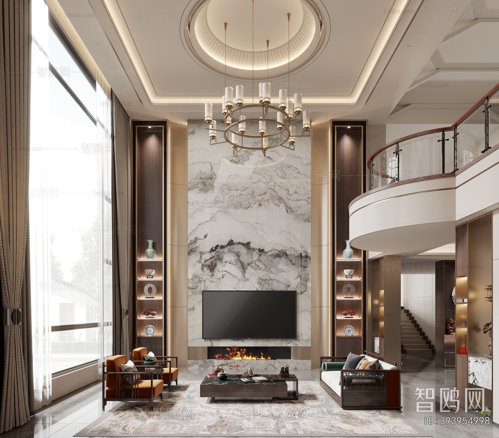 New Chinese Style A Living Room