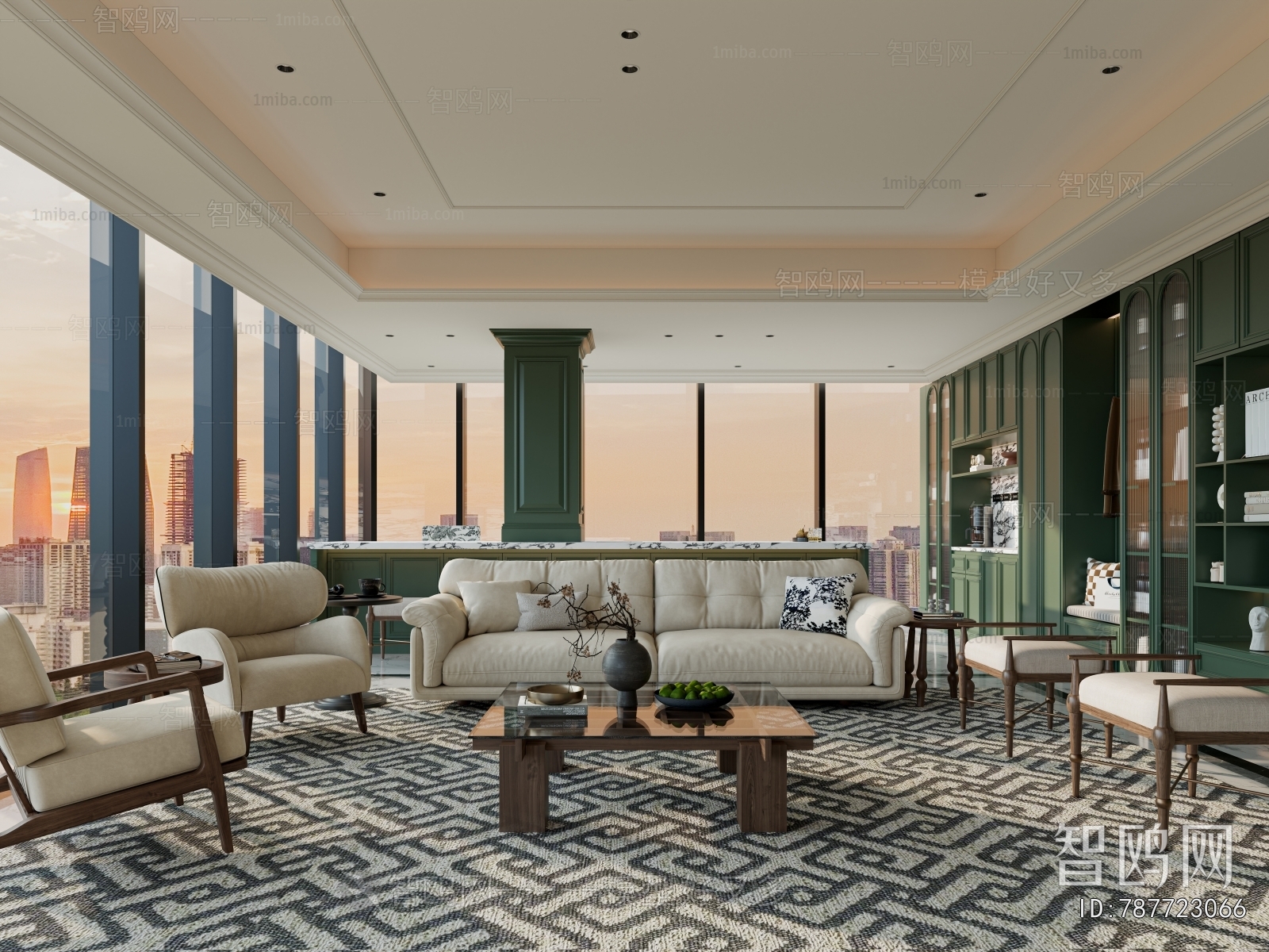 French Style Office Living Room