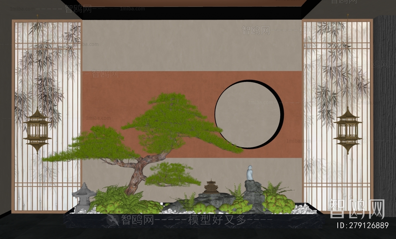 新中式室内景观植物造景