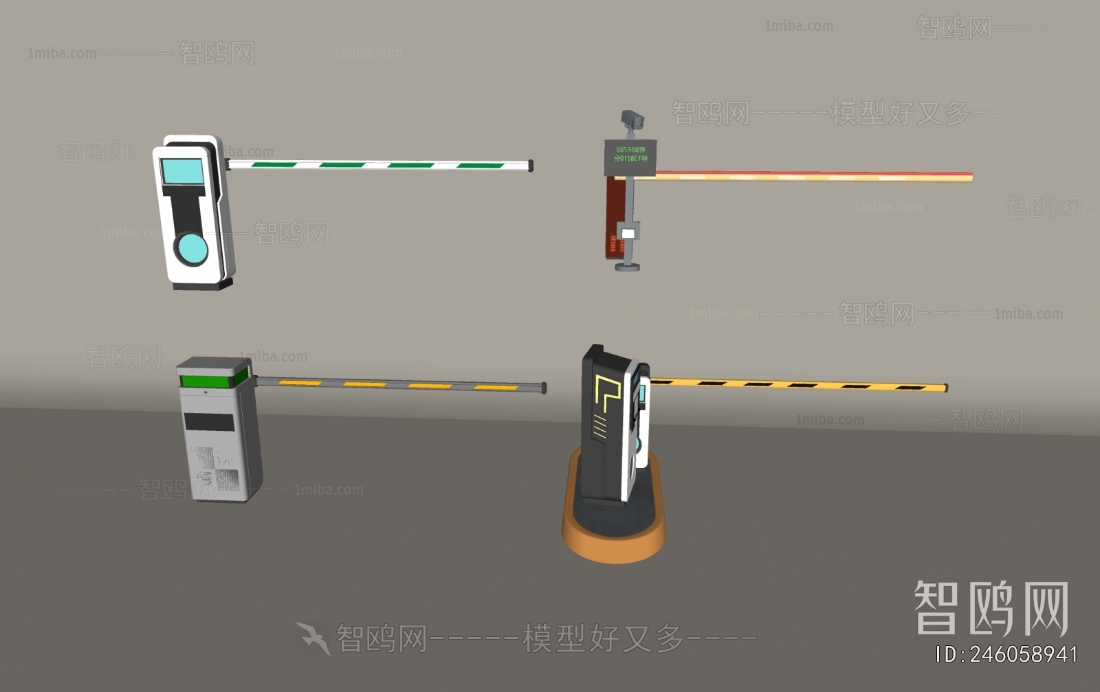 现代道闸栏杆组合