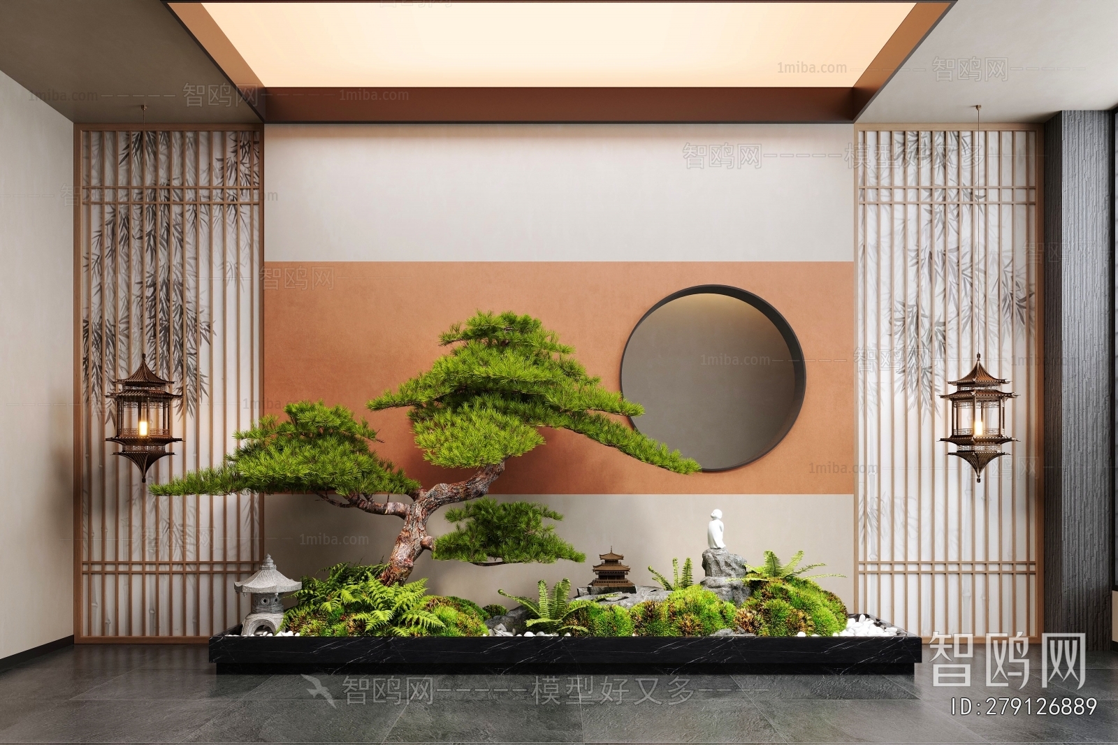 新中式室内景观植物造景