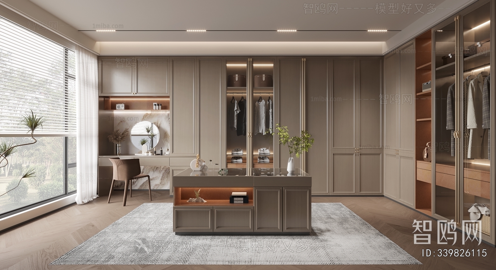 New Chinese Style Clothes Storage Area