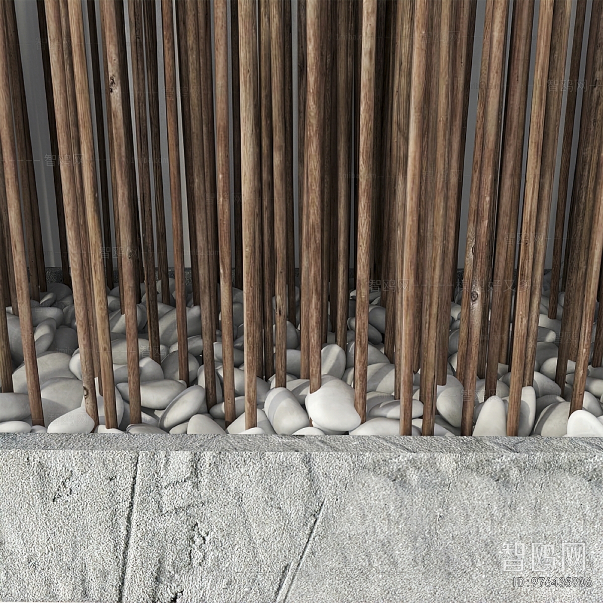 Wabi-sabi Style Wooden Screen Partition