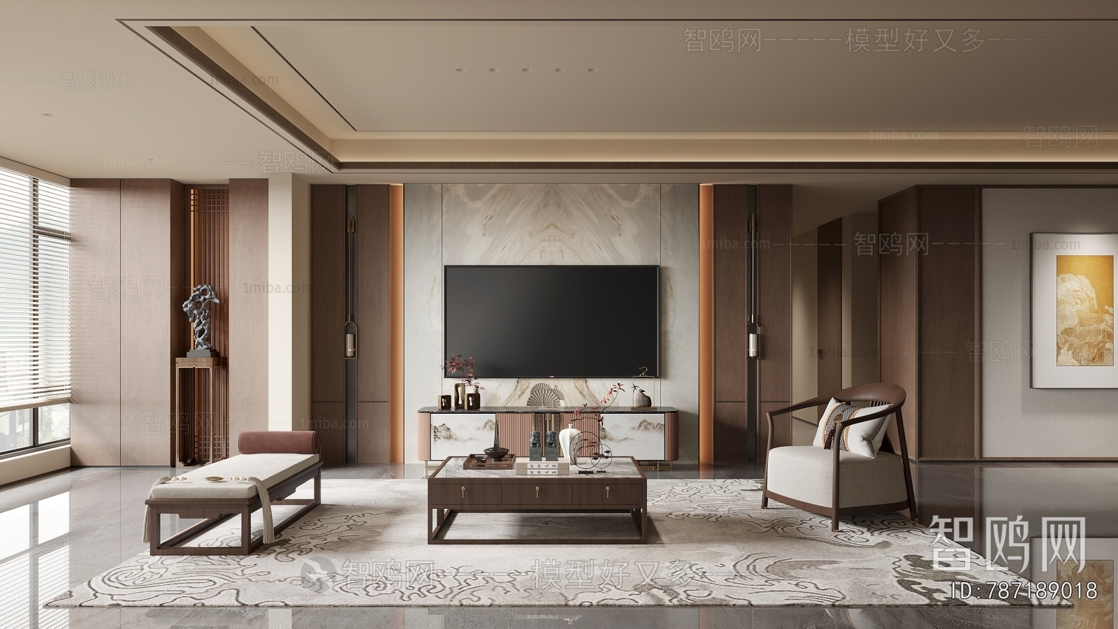 New Chinese Style A Living Room