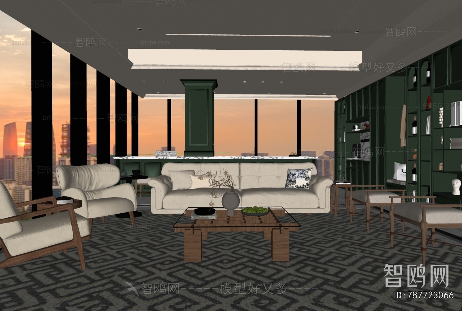 French Style Office Living Room