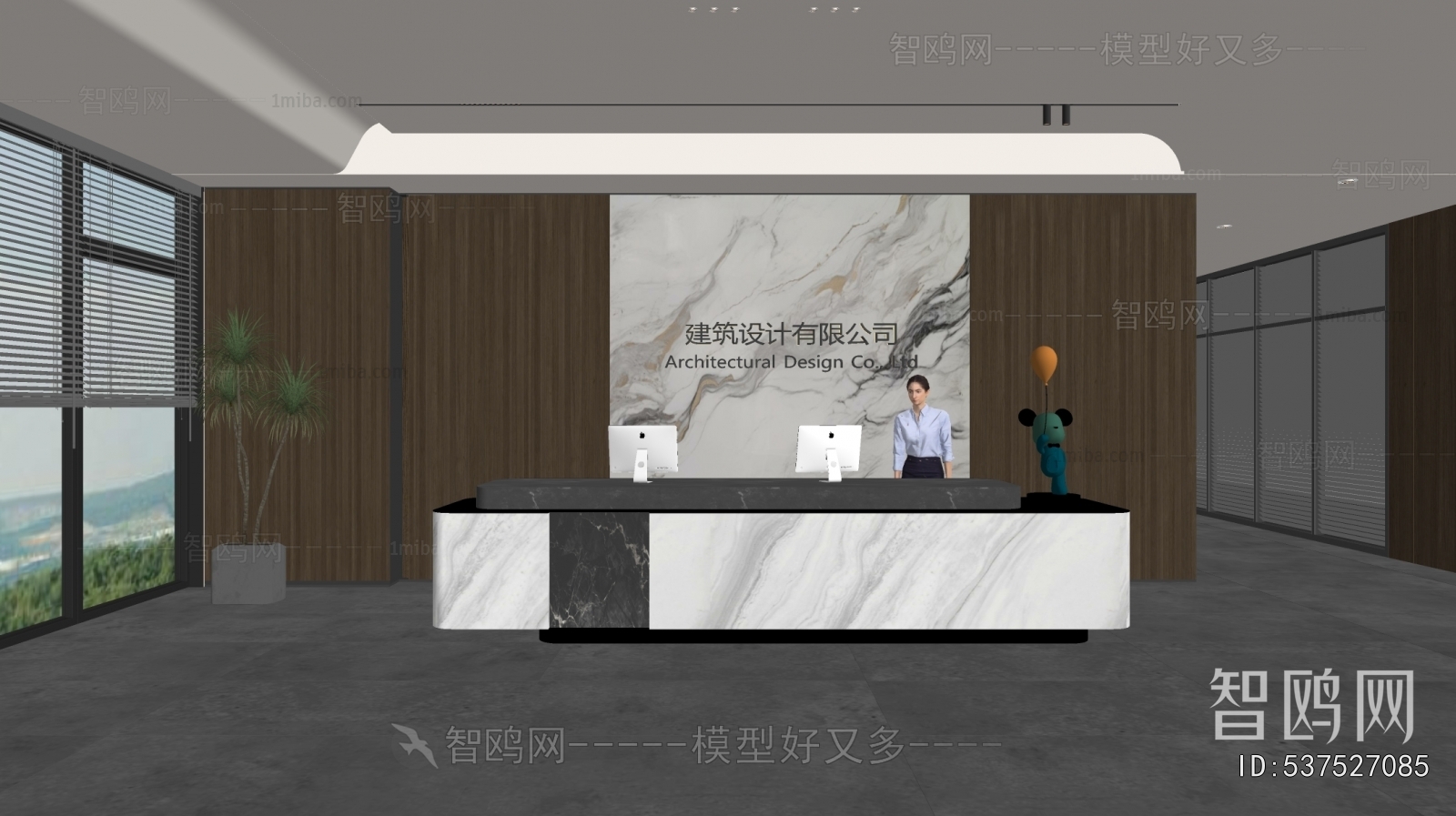 现代办公前台大厅