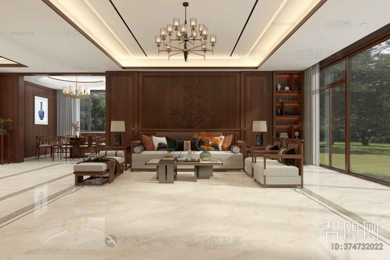 New Chinese Style A Living Room