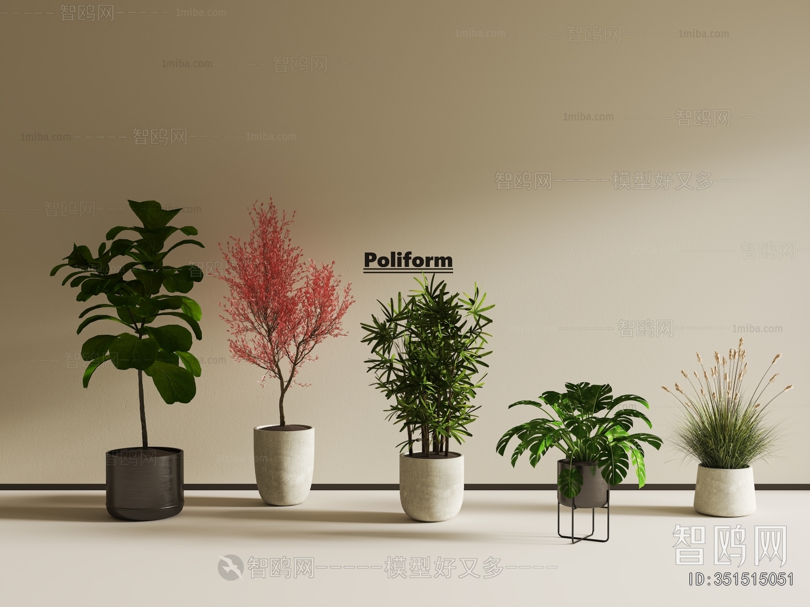 Modern Ground Green Plant Potted Plants