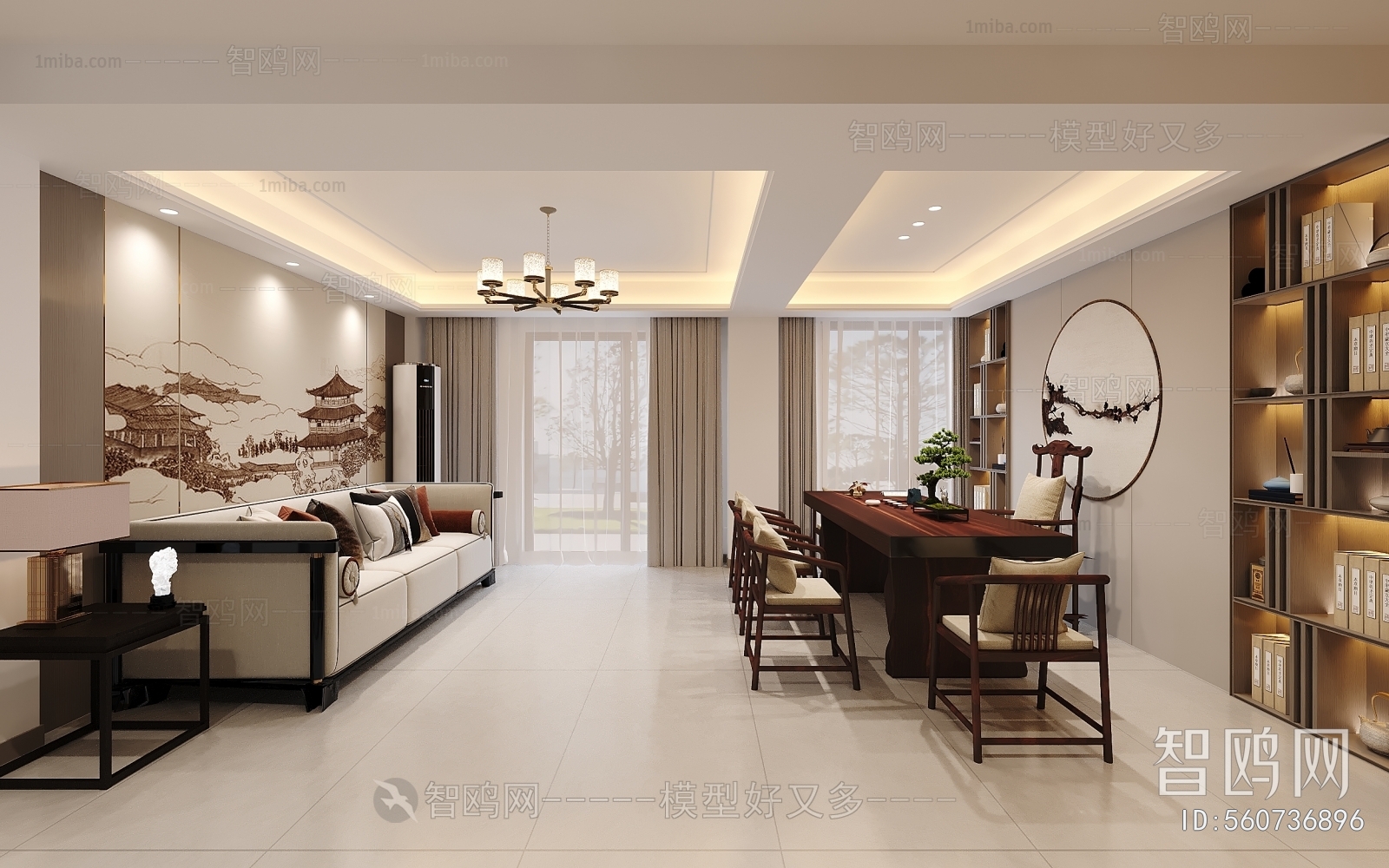 New Chinese Style Study Space