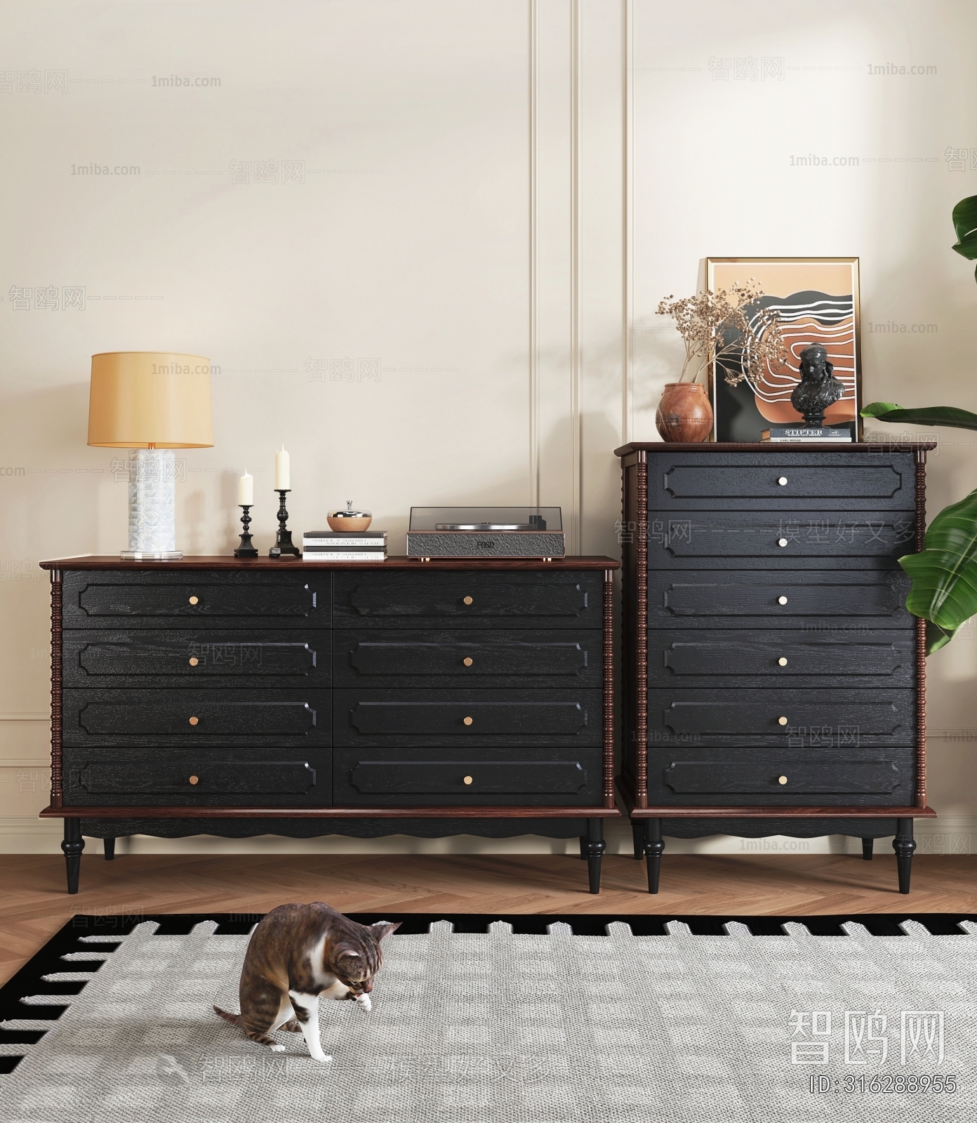 French Style Side Cabinet