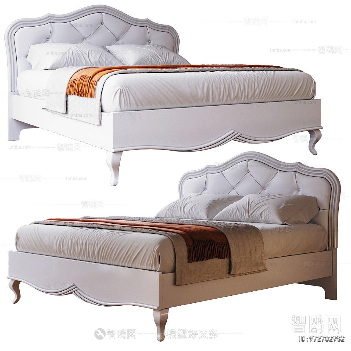 Simple European Style Double Bed