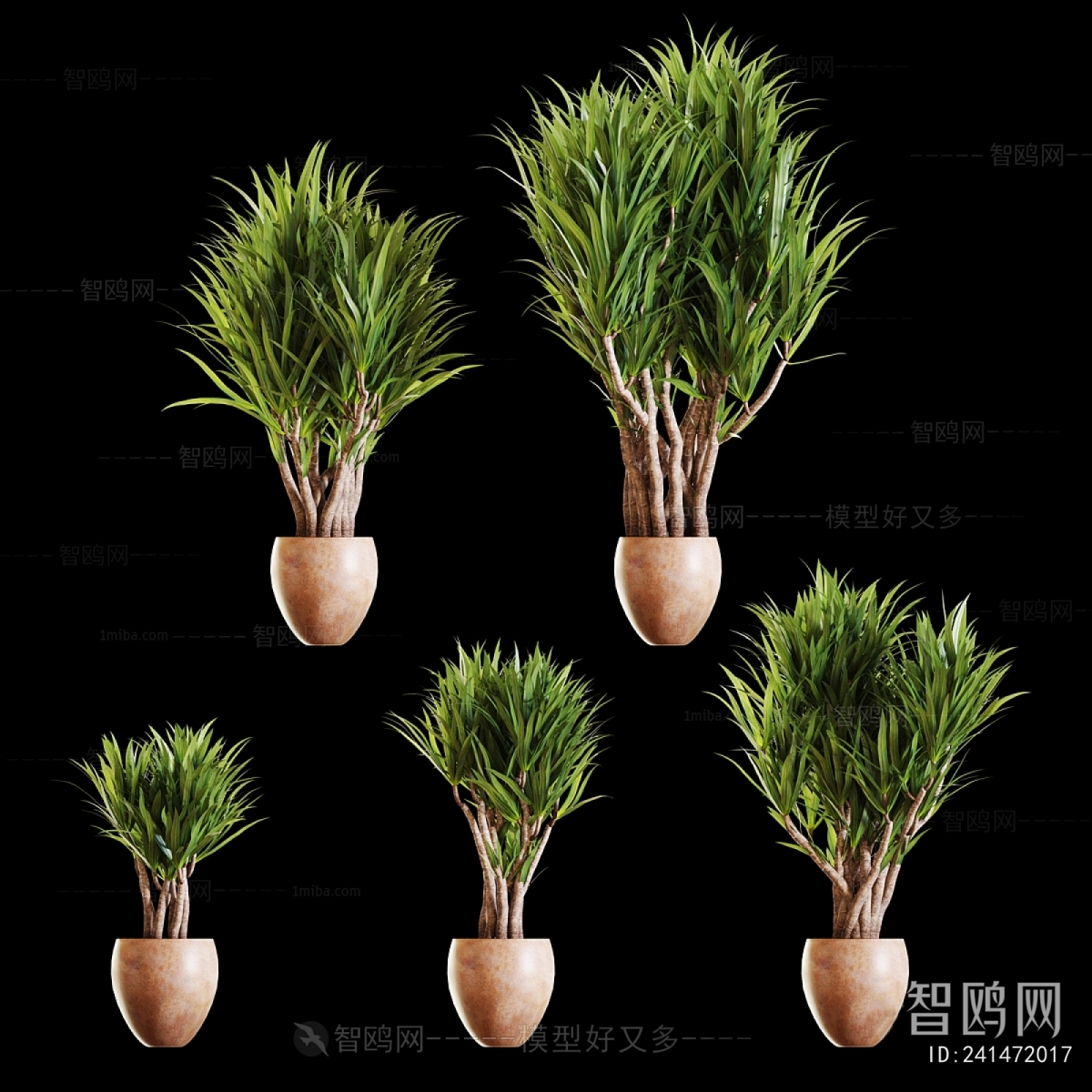 Modern Potted Green Plant