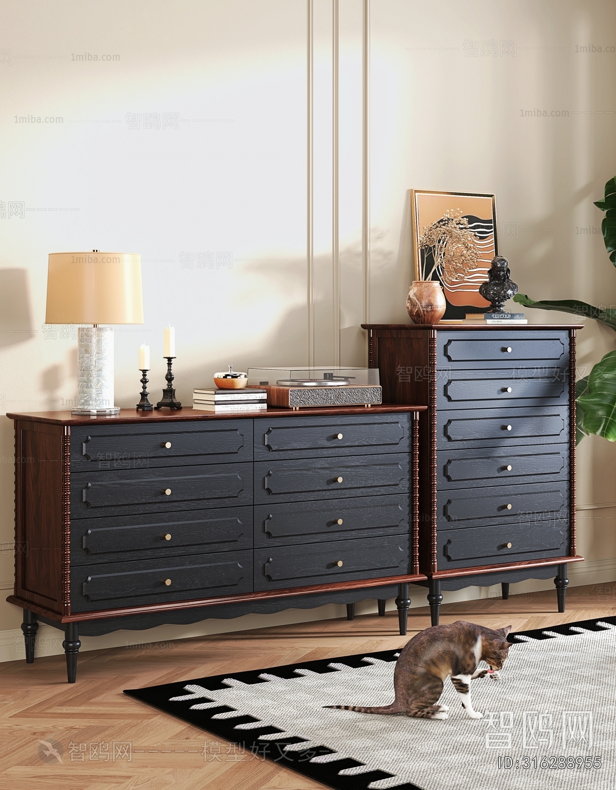 French Style Side Cabinet