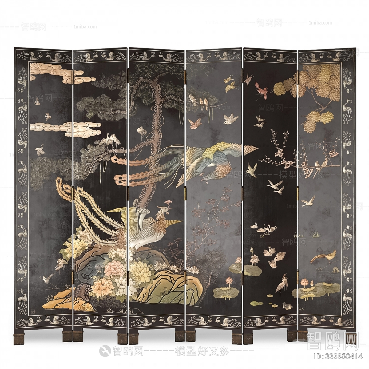 New Chinese Style Wooden Screen Partition