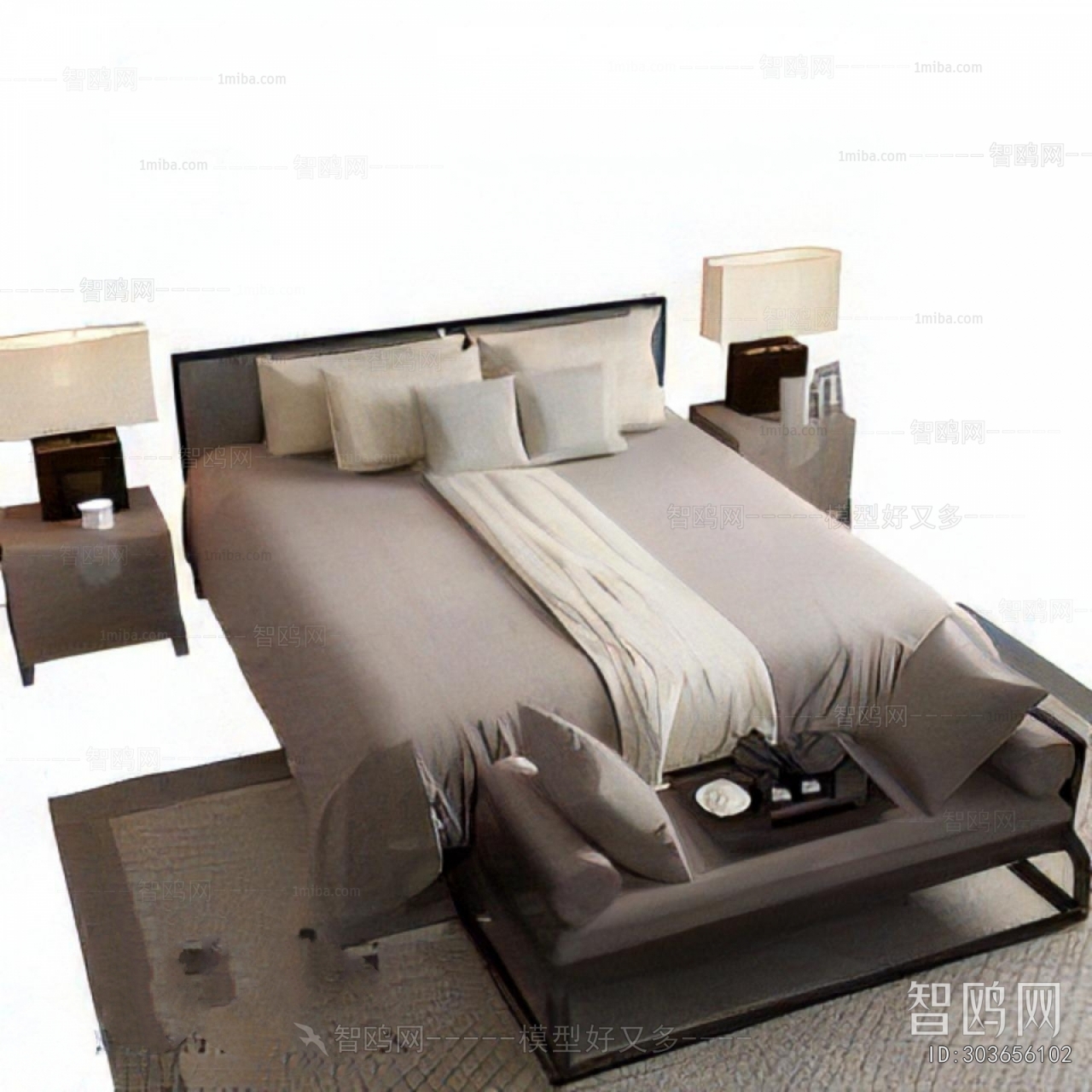 New Chinese Style Double Bed