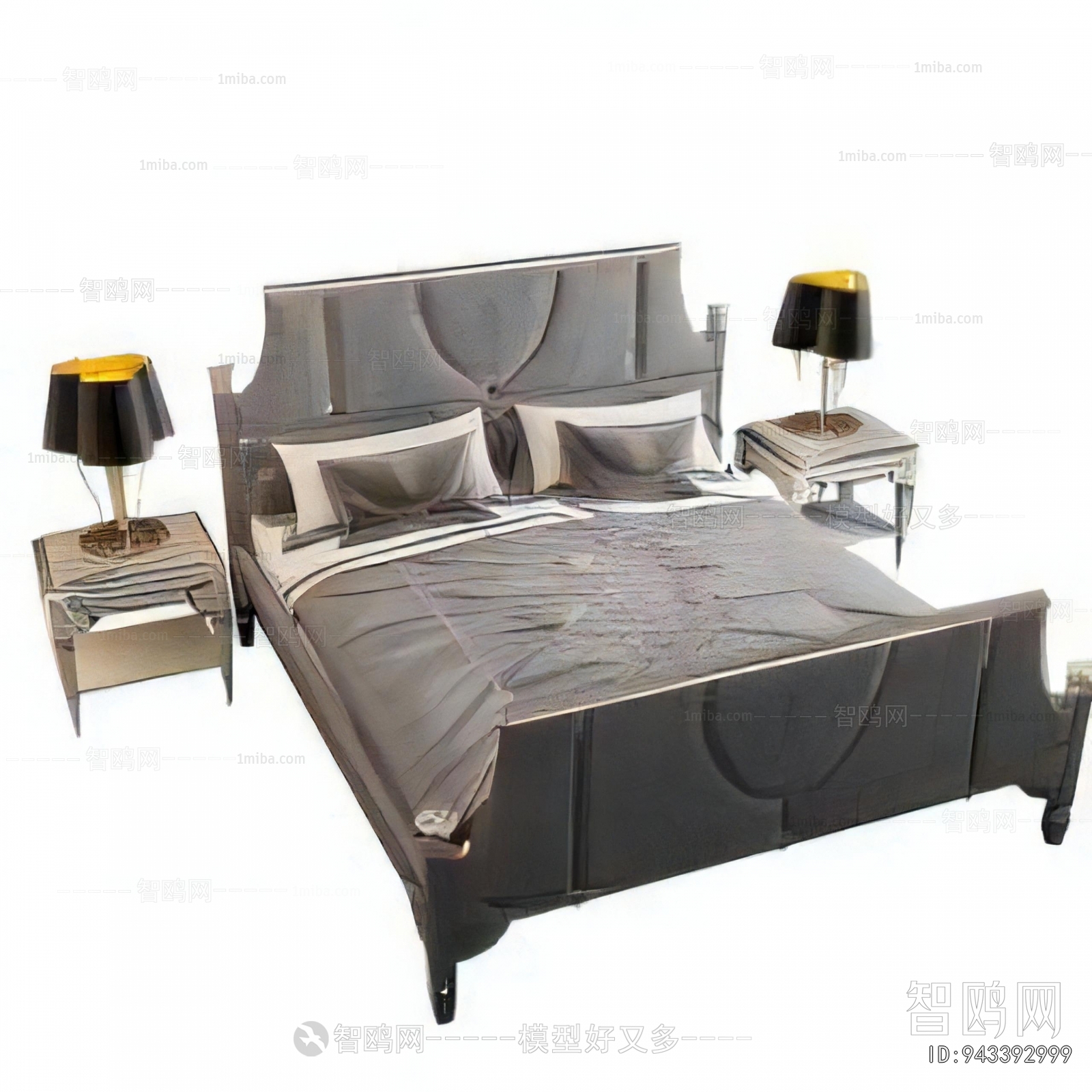Simple European Style Double Bed