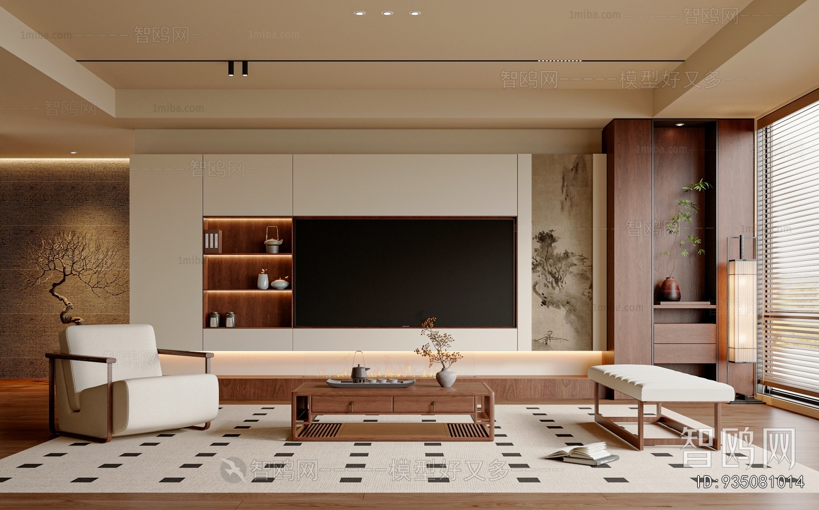 New Chinese Style A Living Room