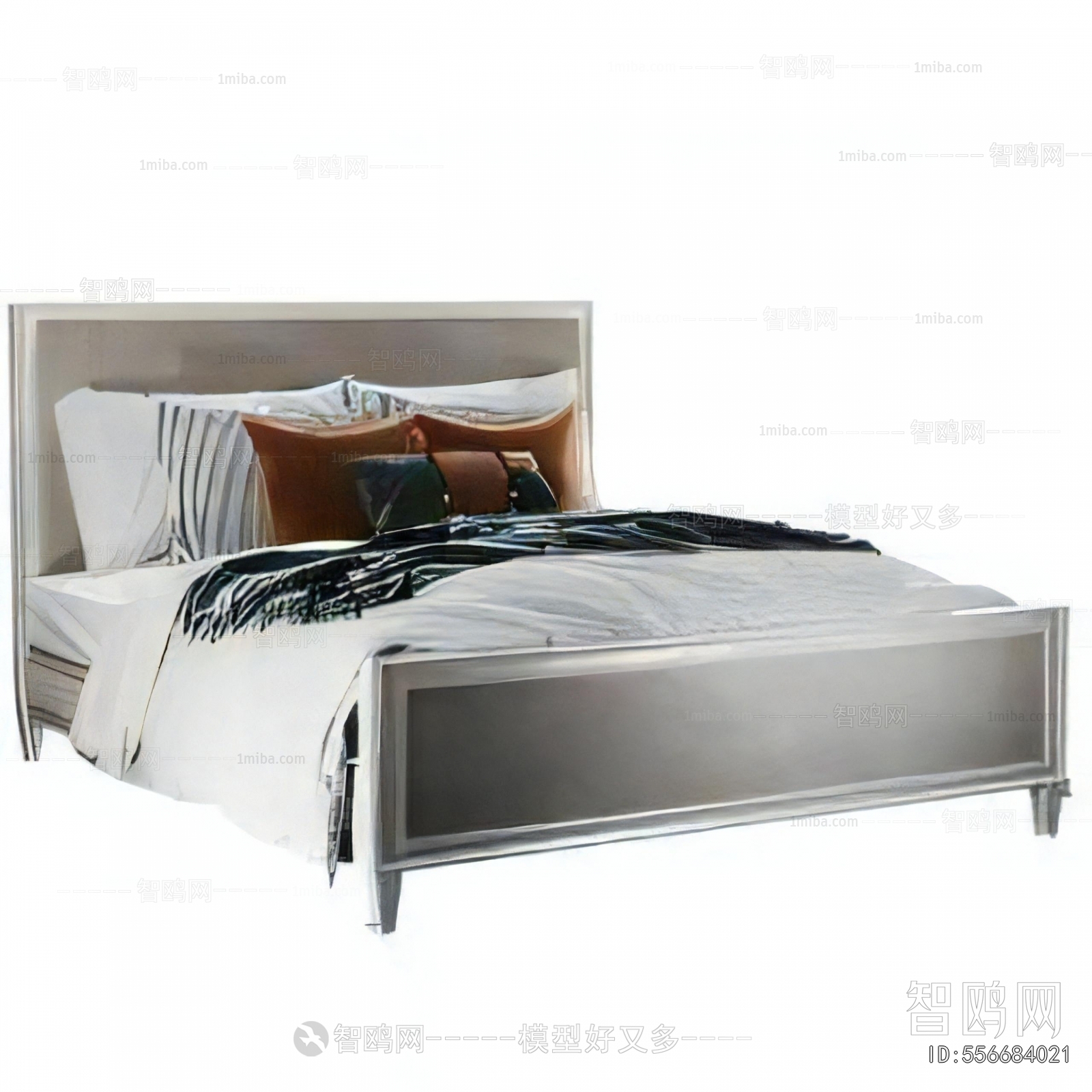 Simple European Style Double Bed