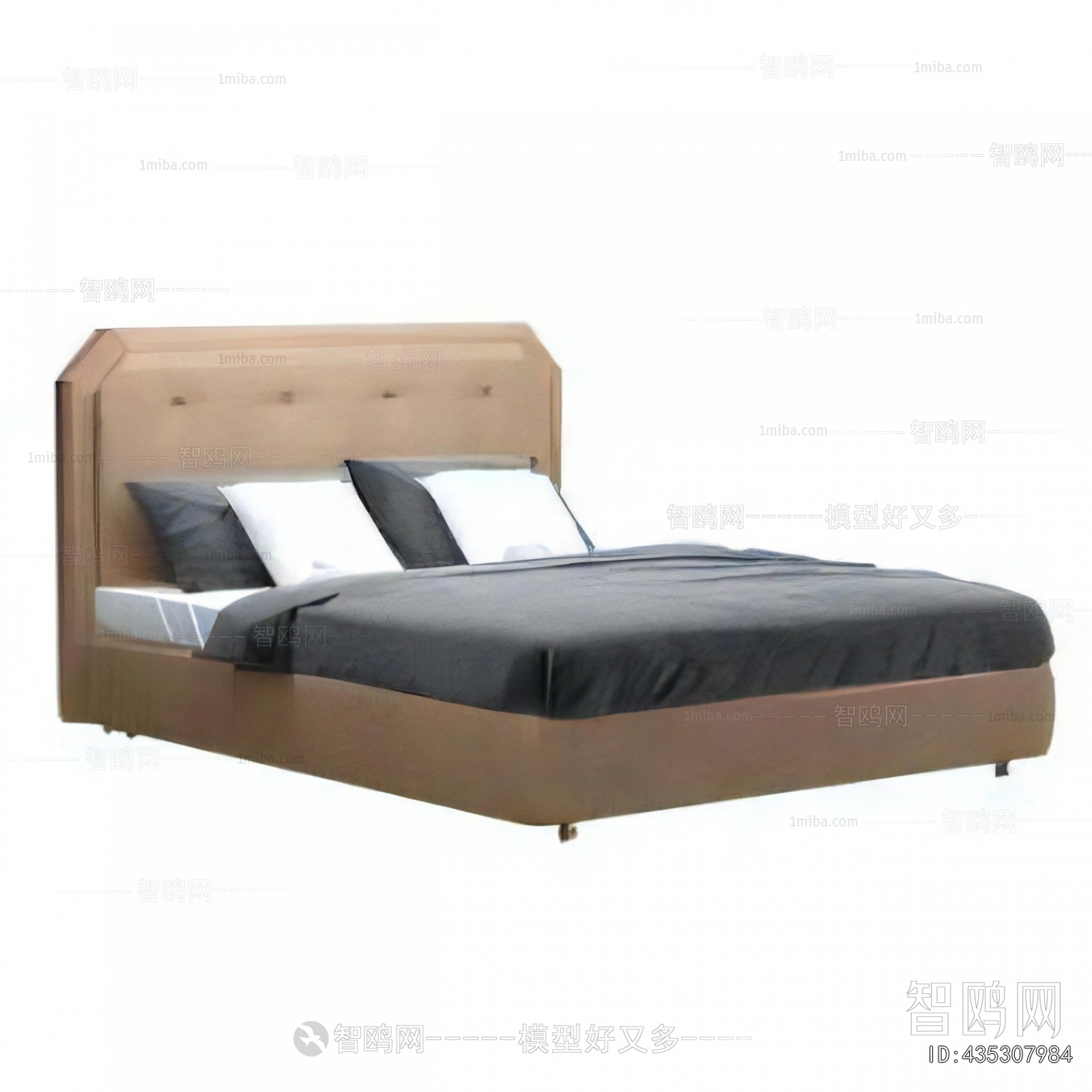 Simple European Style Double Bed