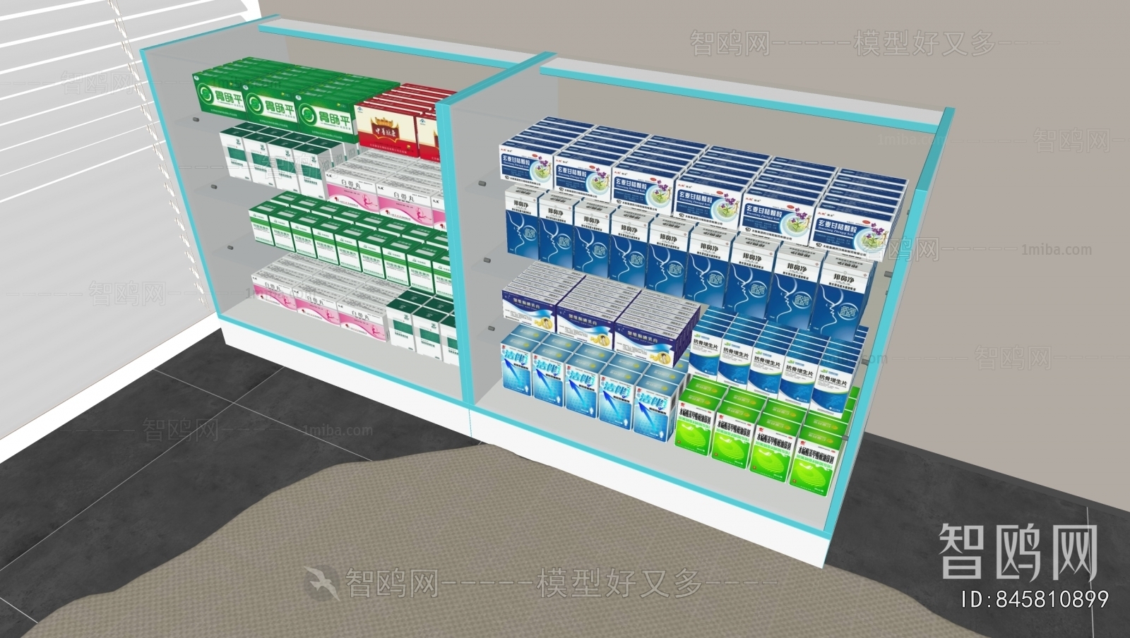 现代药店药品柜