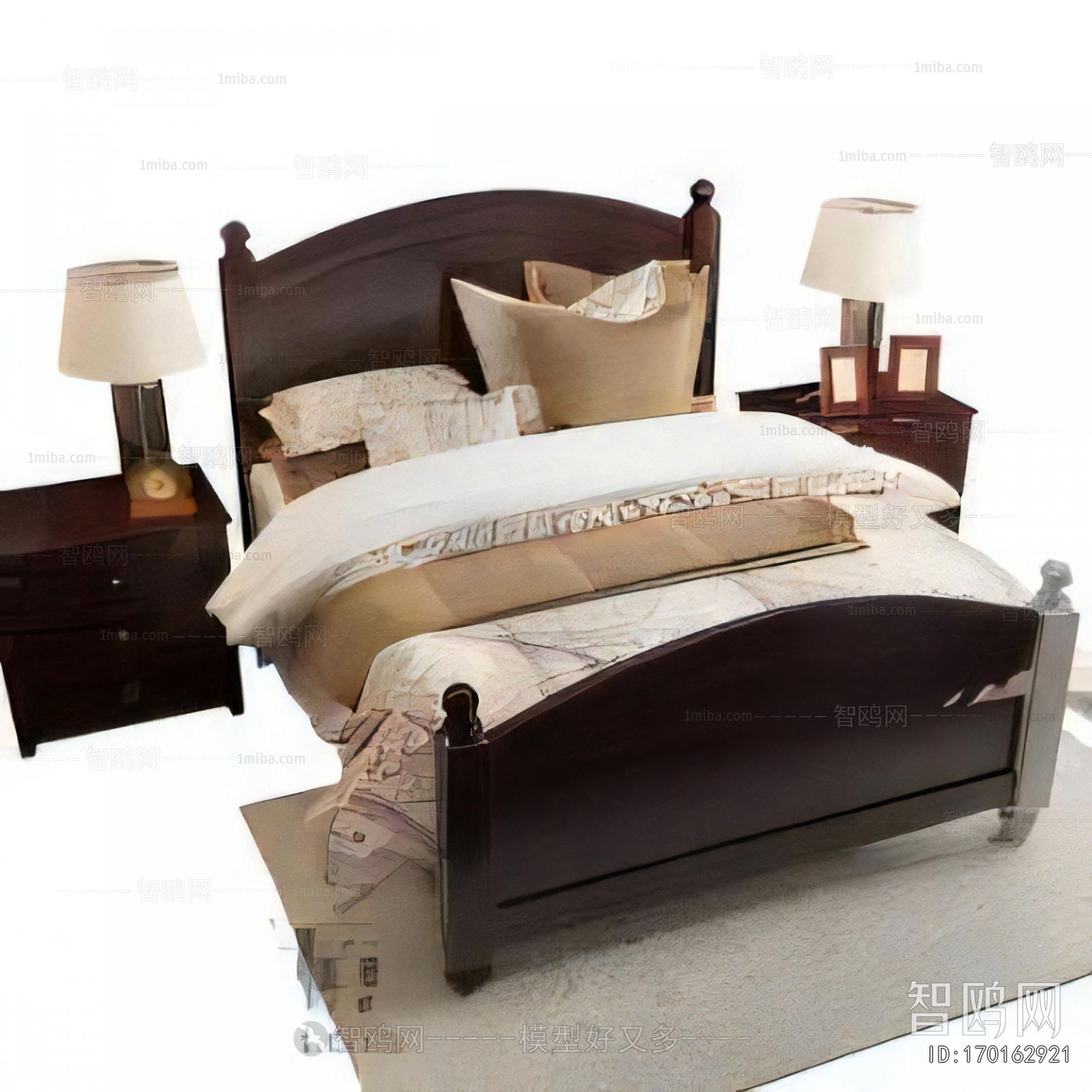 Simple European Style Double Bed