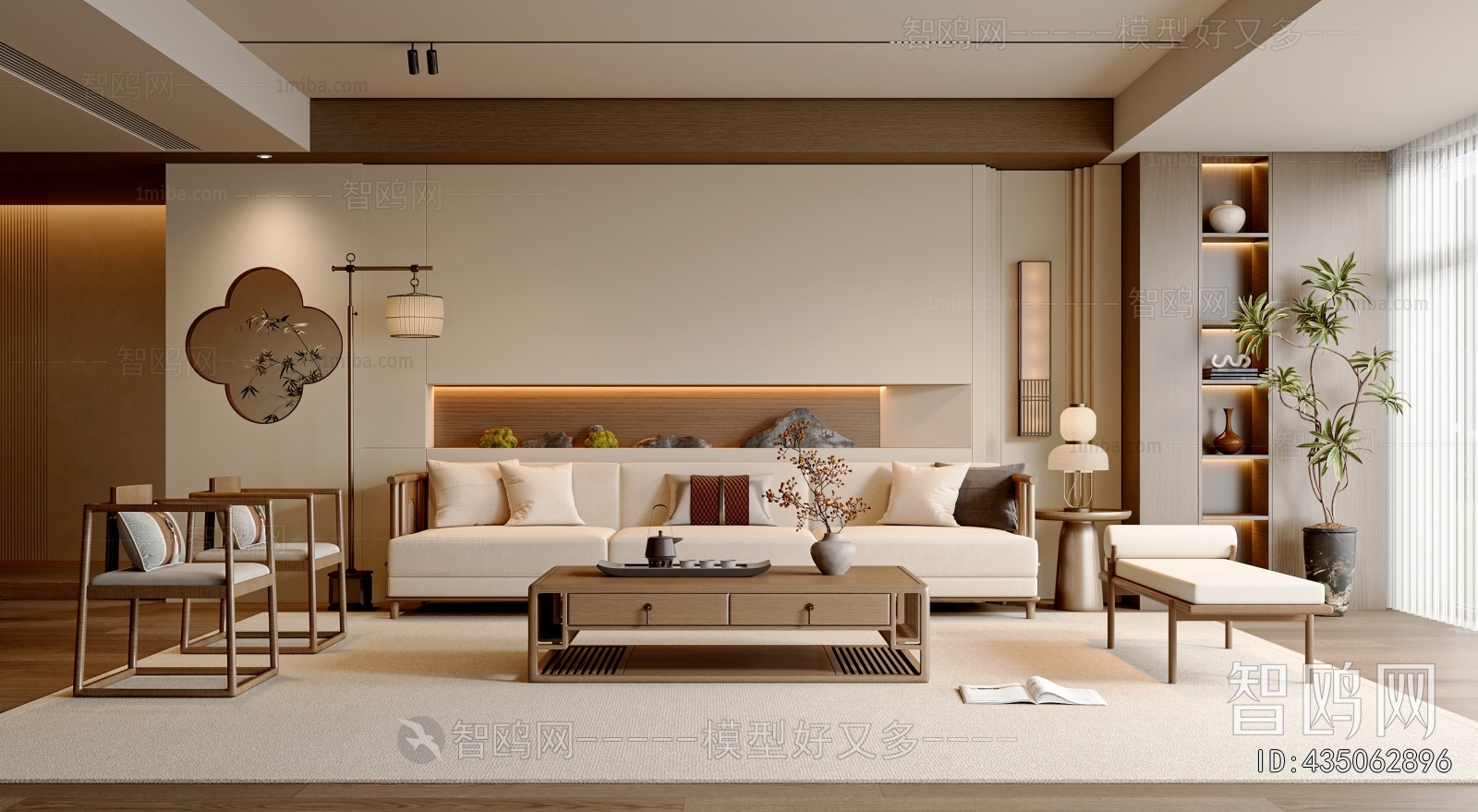 New Chinese Style A Living Room