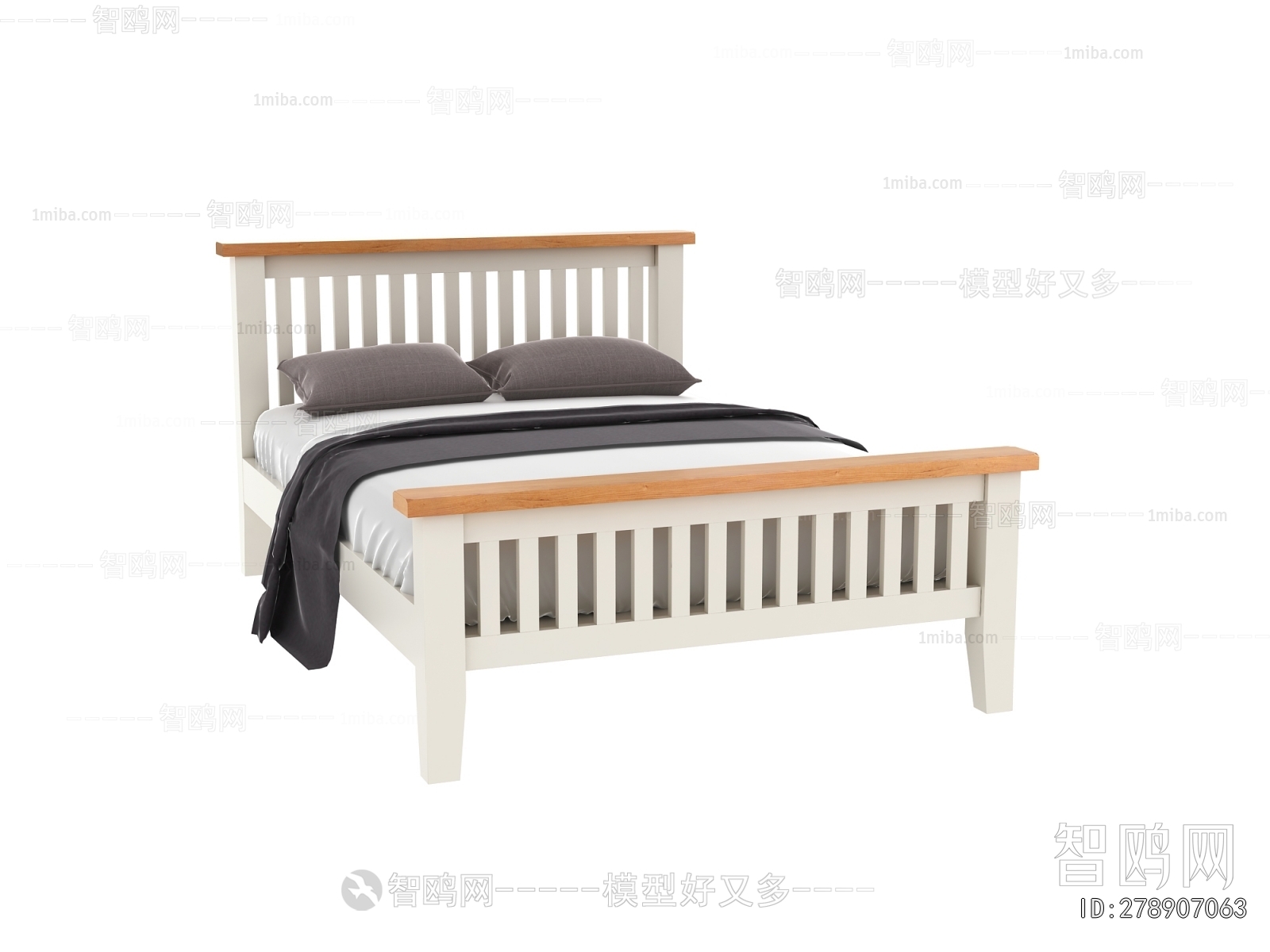 Simple European Style Double Bed